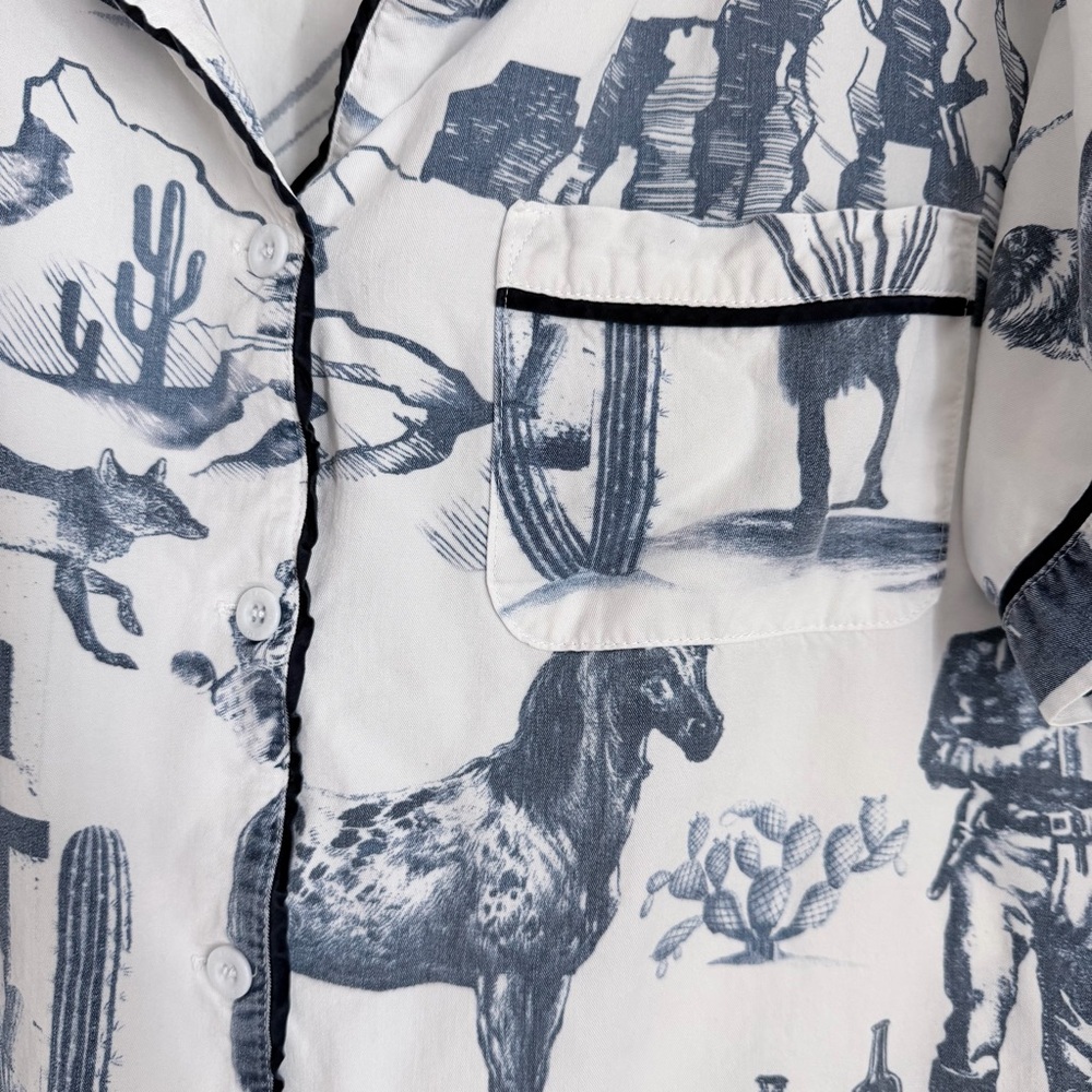 Katie Kime Marfa Toile Pajama Top Size M - Picture 5 of 11